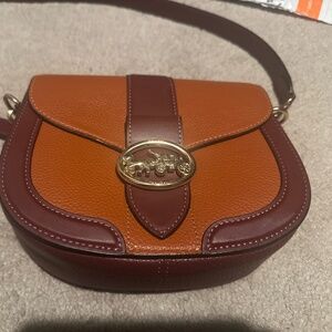 Coach Georgie Saddle Crossbody - Orange and Red